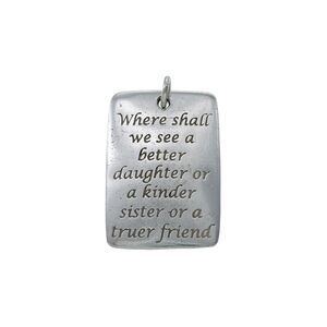 Vintage Sterling Silver 925 Engraved Sentiment Pendant